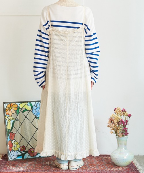 Dot＆Stripes CHILD WOMAN（ドットアンドストライプス　チャイルドウーマン）の「コットン/キュプラカットワーク伊吹染 キャミワンピース（ワンピース・レディース・アイボリー・FREE）」の22枚目の写真