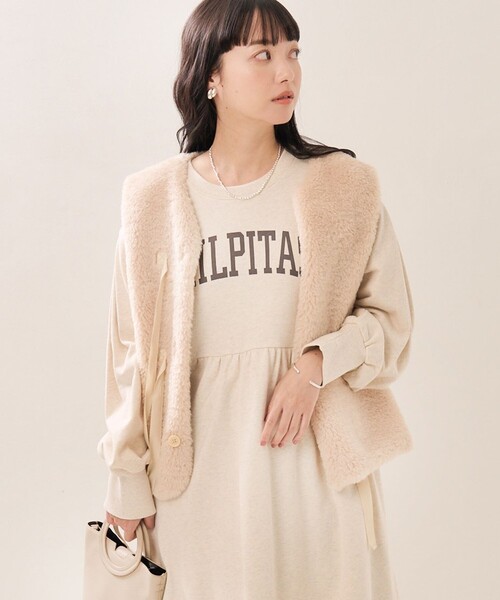 FREAK'S STORE（フリークスストア）の「【WEB限定】ボアショートリボンベスト（ベスト・レディース・ブラウン/ナチュラル・ﾌﾘ-）」の12枚目の写真