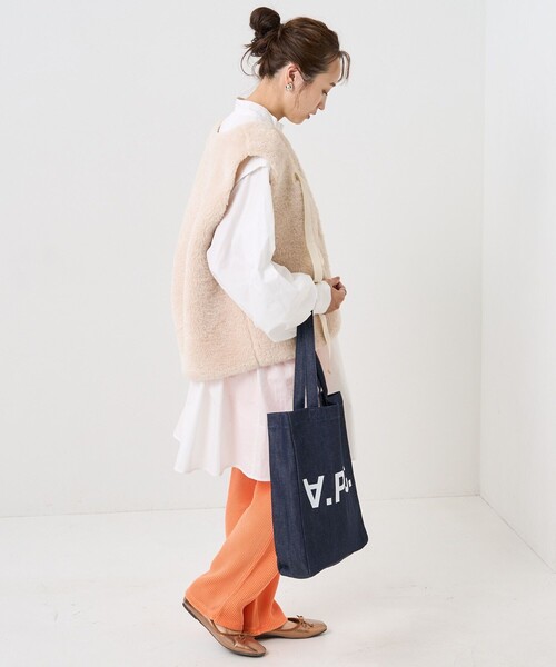 FREAK'S STORE（フリークスストア）の「【WEB限定】ボアショートリボンベスト（ベスト・レディース・ブラウン/ナチュラル・ﾌﾘ-）」の15枚目の写真