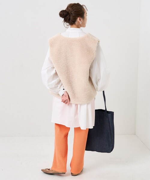 FREAK'S STORE（フリークスストア）の「【WEB限定】ボアショートリボンベスト（ベスト・レディース・ブラウン/ナチュラル・ﾌﾘ-）」の21枚目の写真