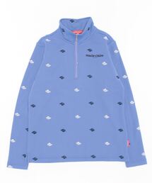 marie claire GOLF/マリクレール ゴルフ ジップハイネックシャツ 長袖 ハーフジップ 裏シャギー 飛び柄 UVカット Tシャツ 防寒 保温 レディース