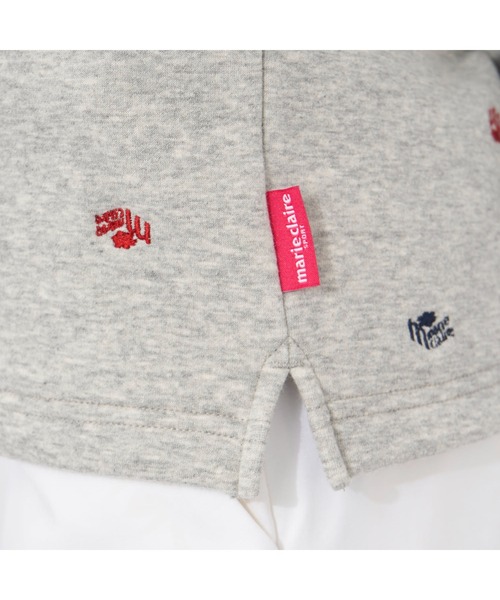 marie claire(マリ・クレール)の「marie claire GOLF/マリクレール ゴルフ ジップハイネックシャツ 長袖 ハーフジップ 裏シャギー 飛び柄 UVカット Tシャツ 防寒 保温 レディース(Tシャツ/カットソー・レディース・ネイビー/オフホワイト/グレー/ブルー・LL/3L/L/M)」の21枚目の写真