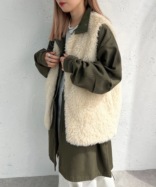 apres jour mignon(アプレジュールミニョン)の「ミリタリーロングアウター【ZOZOTOWN限定アイテム】(ミリタリージャケット・レディース・カーキ/ライトベージュ・X-LARGE/フリー)」の21枚目の写真