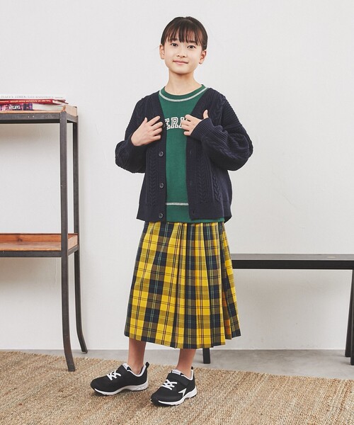 coen（コーエン）の「[洗える]アランケーブルニットVネックカーディガン（カーディガン/ボレロ・キッズ・ネイビー/レッド/オフホワイト・110/130/150）」の7枚目の写真