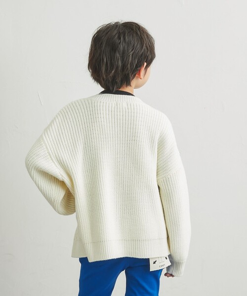 coen（コーエン）の「[洗える]アランケーブルニットVネックカーディガン（カーディガン/ボレロ・キッズ・ネイビー/レッド/オフホワイト・110/130/150）」の13枚目の写真