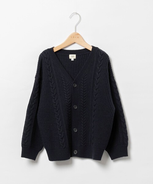 coen（コーエン）の「[洗える]アランケーブルニットVネックカーディガン（カーディガン/ボレロ・キッズ・ネイビー/レッド/オフホワイト・110/130/150）」の22枚目の写真