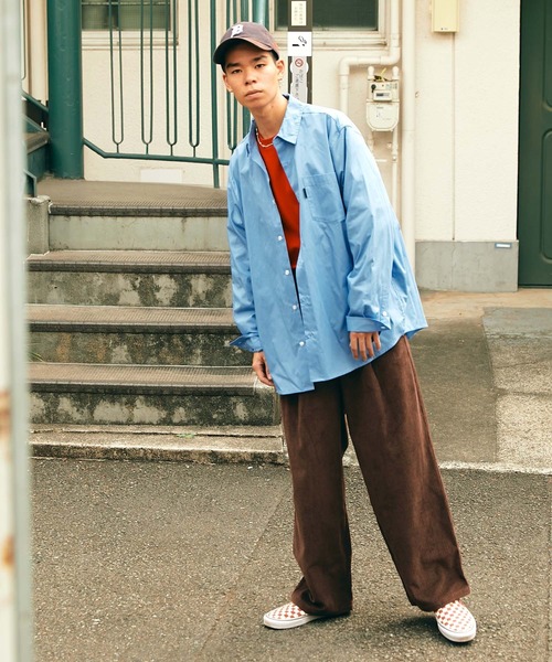 SPOC STORE（スポックストア）の「【SPOC STORE】タックワイドストレートコーデュロイパンツ（チノパンツ・メンズ・ブラック/ブラウン・M/L）」の11枚目の写真