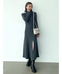 EMODA（エモダ）の「ハイネックスリットニットロングワンピース（ワンピース）」