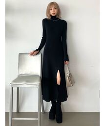 EMODA | ハイネックスリットニットロングワンピース(ワンピース)