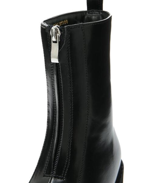 Green　Parks（グリーンパークス）の「・rich blue フロントZIPショートブーツ＊（ブーツ・レディース・ブラック・LL/S/M/L）」の2枚目の写真