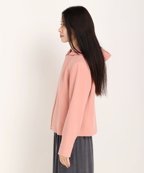 UNIVERVAL MUSE（ユニバーバル ミューズ）の「ラムウールメルトン　ショートコート（その他アウター・レディース・ネイビー/ピンク/ライトベージュ・2）」の5枚目の写真