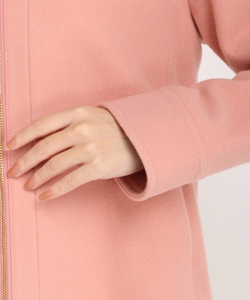 UNIVERVAL MUSE（ユニバーバル ミューズ）の「ラムウールメルトン　ショートコート（その他アウター・レディース・ネイビー/ピンク/ライトベージュ・2）」の9枚目の写真