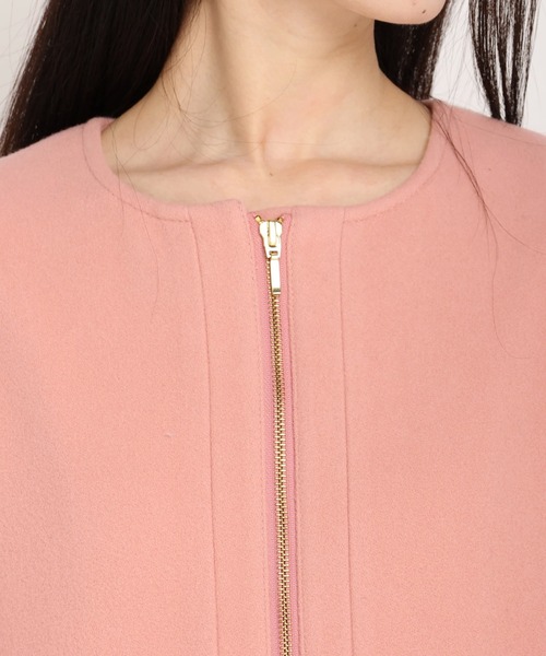 UNIVERVAL MUSE（ユニバーバル ミューズ）の「ラムウールメルトン　ショートコート（その他アウター・レディース・ネイビー/ピンク/ライトベージュ・2）」の12枚目の写真