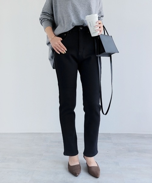 andme（アンドミー）の「裏起毛ストレッチデニムスキニーパンツ（デニムパンツ・レディース・ライトブルー/ブラック/ブルー・S/M/L）」の4枚目の写真