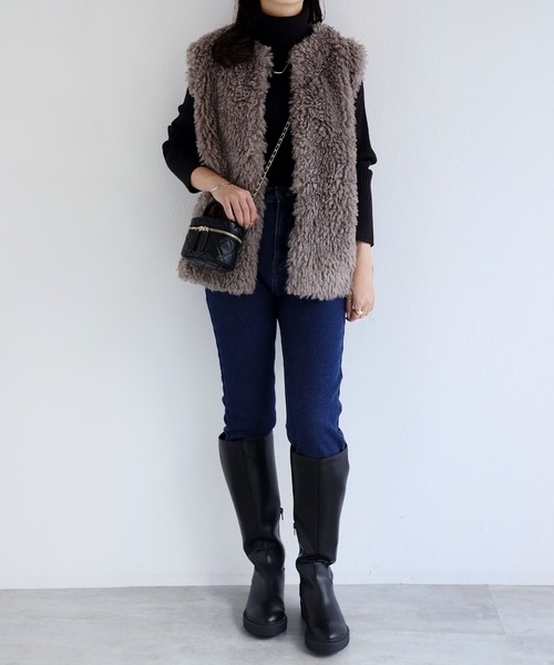 andme（アンドミー）の「裏起毛ストレッチデニムスキニーパンツ（デニムパンツ・レディース・ライトブルー/ブラック/ブルー・S/M/L）」の14枚目の写真