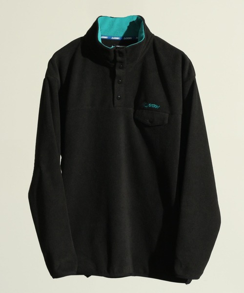 GERRY（ジェリー）の「【GERRY/ジェリー】ワンポイントロゴ刺繍 ボアフリースハーフスナッププルオーバー（ブルゾン・メンズ・ブルー/アイボリー/ブラック/グリーン/オレンジ・M/L/LL）」の3枚目の写真