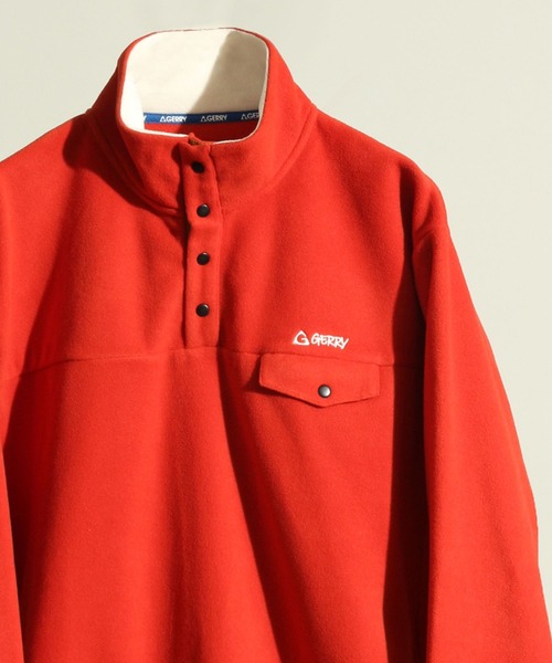 GERRY（ジェリー）の「【GERRY/ジェリー】ワンポイントロゴ刺繍 ボアフリースハーフスナッププルオーバー（ブルゾン・メンズ・ブルー/アイボリー/ブラック/グリーン/オレンジ・M/L/LL）」の20枚目の写真