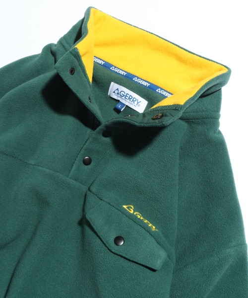 GERRY（ジェリー）の「【GERRY/ジェリー】ワンポイントロゴ刺繍 ボアフリースハーフスナッププルオーバー（ブルゾン・メンズ・ブルー/アイボリー/ブラック/グリーン/オレンジ・M/L/LL）」の9枚目の写真