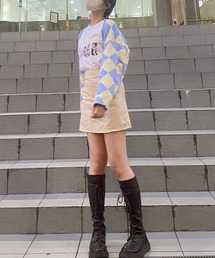 fiere（フィエール）の「アーガイル柄ボレロニットカーディガン（カーディガン/ボレロ）」