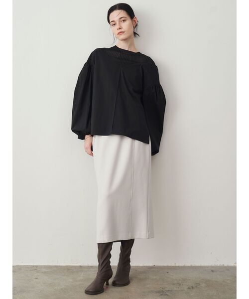 ELENDEEK(エレンディーク)の「シアーニットコンビネーションブラウス(シャツ/ブラウス・レディース・ブラック/オフホワイト/ライトベージュ・FREE)」の14枚目の写真