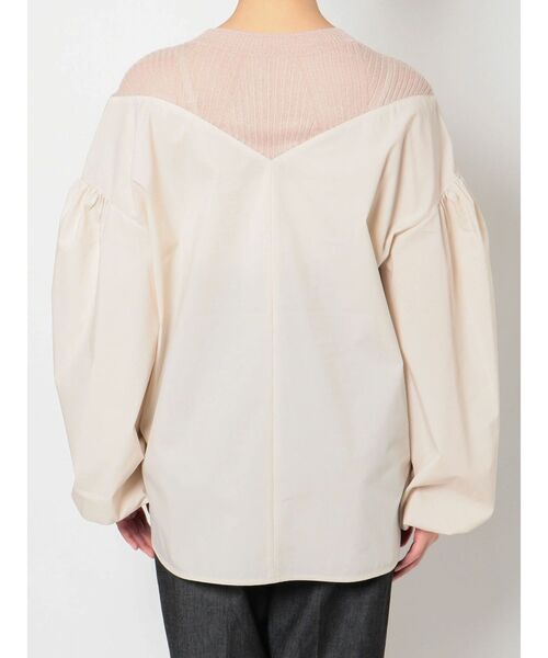 ELENDEEK(エレンディーク)の「シアーニットコンビネーションブラウス(シャツ/ブラウス・レディース・ブラック/オフホワイト/ライトベージュ・FREE)」の6枚目の写真