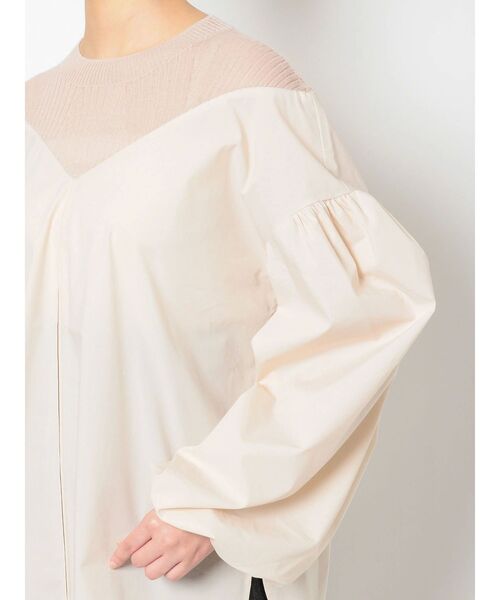 ELENDEEK(エレンディーク)の「シアーニットコンビネーションブラウス(シャツ/ブラウス・レディース・ブラック/オフホワイト/ライトベージュ・FREE)」の21枚目の写真