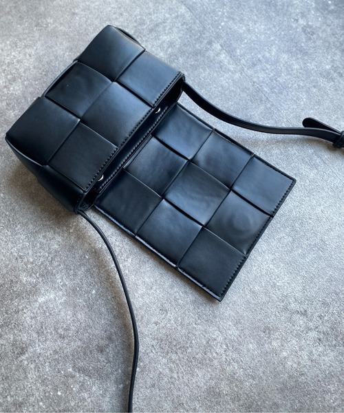 CPCM（シーピーシーエム）の「フェイクレザー編みショルダーバッグ（ショルダーバッグ・メンズ・グリーン/ブラック・FREE）」の5枚目の写真