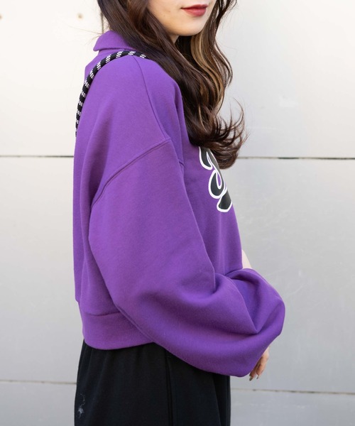 WEGO（ウィゴー）の「WEGO/ハーフジップショートスウェット（スウェット・レディース・ブルー/ホワイト/ブラック/パープル・FREE）」の18枚目の写真