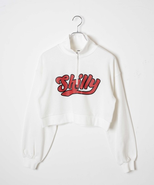 WEGO（ウィゴー）の「WEGO/ハーフジップショートスウェット（スウェット・レディース・ブルー/ホワイト/ブラック/パープル・FREE）」の5枚目の写真