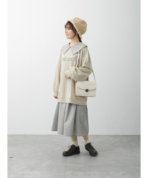 ehka sopo（エヘカソポ）の「花柄襟付ワンピース（ワンピース・レディース・ベージュ/ブラック/グレー・ﾌﾘ-）」の7枚目の写真