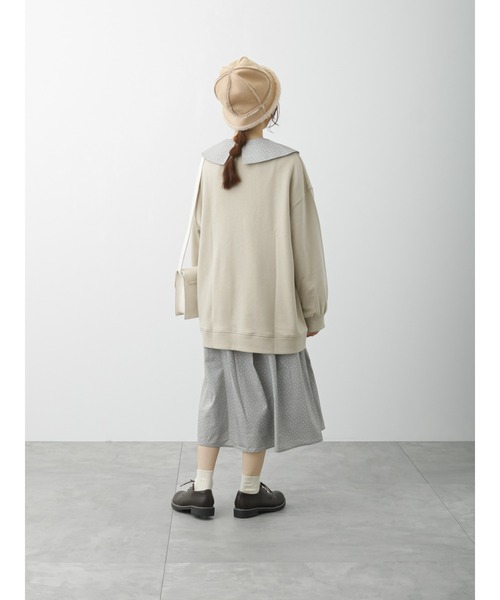 ehka sopo（エヘカソポ）の「花柄襟付ワンピース（ワンピース・レディース・ベージュ/ブラック/グレー・ﾌﾘ-）」の9枚目の写真