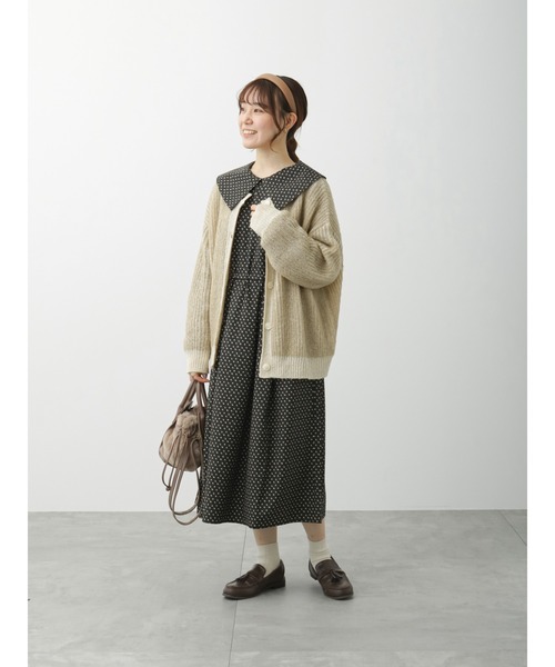 ehka sopo（エヘカソポ）の「花柄襟付ワンピース（ワンピース・レディース・ベージュ/ブラック/グレー・ﾌﾘ-）」の19枚目の写真