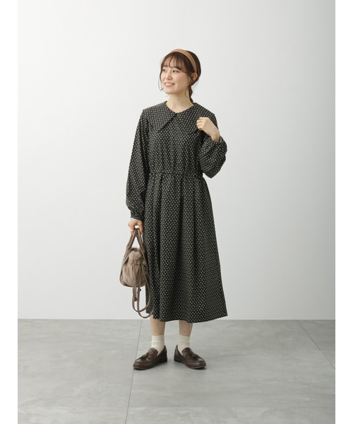 ehka sopo（エヘカソポ）の「花柄襟付ワンピース（ワンピース・レディース・ベージュ/ブラック/グレー・ﾌﾘ-）」の20枚目の写真