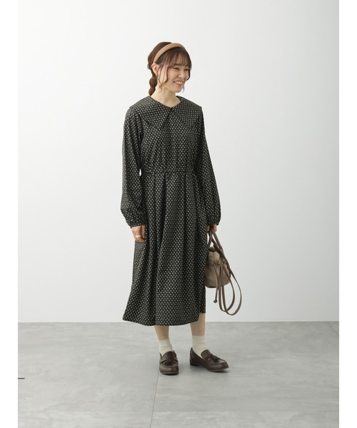 ehka sopo（エヘカソポ）の「花柄襟付ワンピース（ワンピース・レディース・ベージュ/ブラック/グレー・ﾌﾘ-）」の21枚目の写真