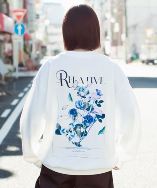 SITRY（シトリー）の「wide silhouette flower print sweat/ワイド