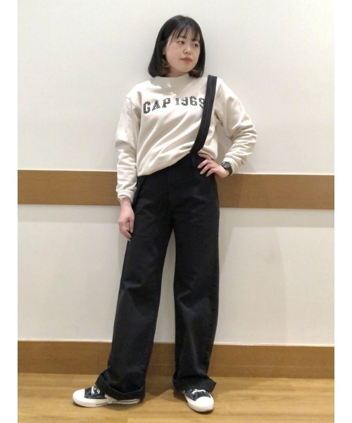 GAP（ギャップ）の「ヴィンテージソフト GAP1969ロゴ ボーイフレンド スウェット・トレーナー（スウェット・レディース・ブラック/ベージュ・XXS/L/S/XS/M/XL）」の8枚目の写真