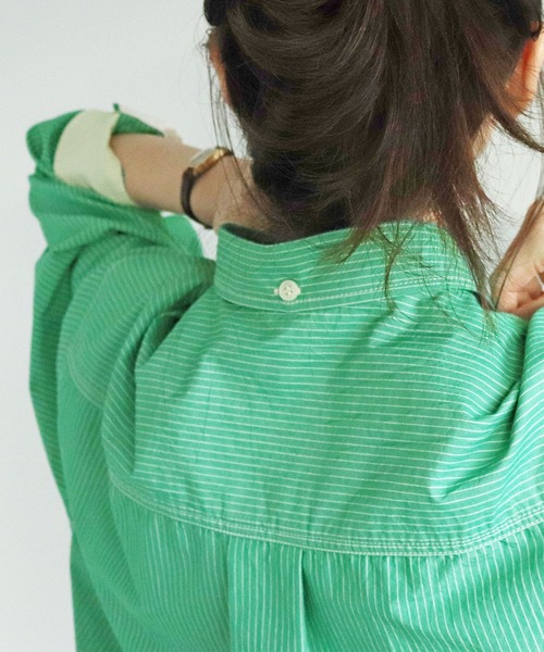 PAR ICI（パーリッシィ）の「【WEB別注】オックス/ストライプ ボタン  