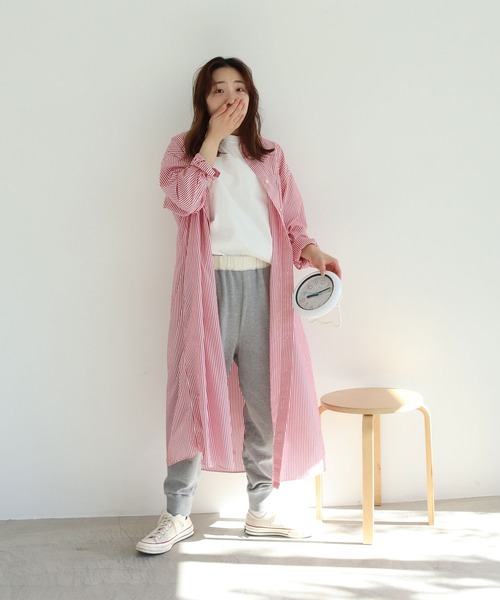 PAR ICI（パーリッシィ）の「【WEB別注】オックス/ストライプ ボタンダウンばさっとシャツワンピース（シャツワンピース・レディース・レッド/グリーン/ブルー・FREE）」の17枚目の写真