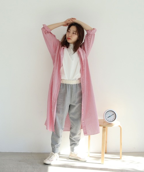 PAR ICI（パーリッシィ）の「【WEB別注】オックス/ストライプ ボタンダウンばさっとシャツワンピース（シャツワンピース・レディース・レッド/グリーン/ブルー・FREE）」の18枚目の写真