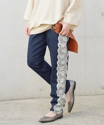 osharewalker | 『レースプリントデニムレギパン』(デニムパンツ)