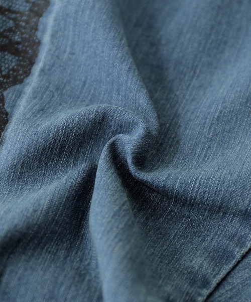 osharewalker（オシャレウォーカー）の「【廃盤】『レースプリントデニムレギパン』（デニムパンツ・レディース・インディゴブルー/サックスブルー/グレー/ブルー・2/1）」の20枚目の写真