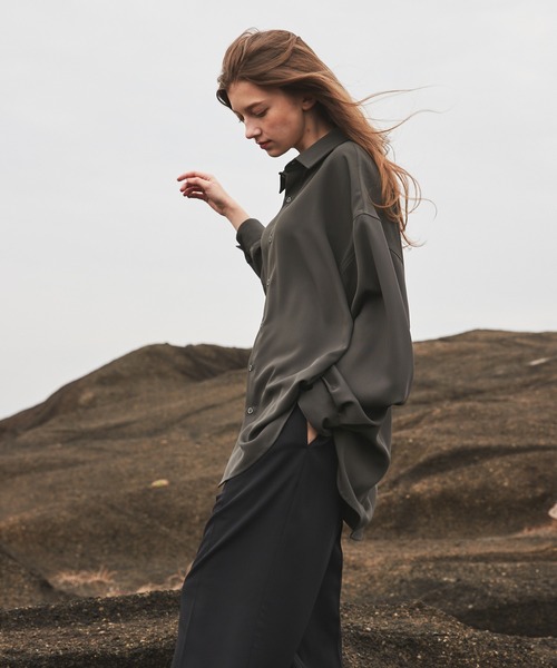 CIASENSE(シアセンス)の「Loose silhouette Regular collar shirt /setup/ ルーズシルエットレギュラーカラートロミシャツ/セットアップ可(シャツ/ブラウス・メンズ・ブラック/チャコールグレー/ライトグレー・M/L)」の11枚目の写真