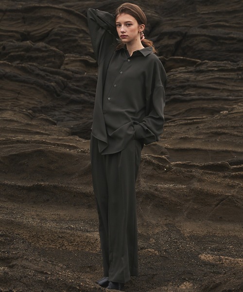 CIASENSE(シアセンス)の「Loose silhouette Regular collar shirt /setup/ ルーズシルエットレギュラーカラートロミシャツ/セットアップ可(シャツ/ブラウス・メンズ・ブラック/チャコールグレー/ライトグレー・M/L)」の15枚目の写真