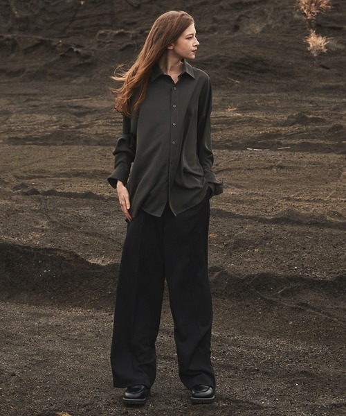 CIASENSE(シアセンス)の「Loose silhouette Regular collar shirt /setup/ ルーズシルエットレギュラーカラートロミシャツ/セットアップ可(シャツ/ブラウス・メンズ・ブラック/チャコールグレー/ライトグレー・M/L)」の17枚目の写真