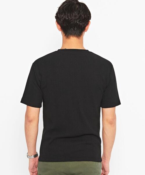 green label relaxing(グリーンレーベルリラクシング)の「【WEB限定】JUSTFIT ハリヌキ ワッフル Vネック 半袖 カットソー(Tシャツ/カットソー・メンズ・ブラック/ホワイト/モカ・XL/M/L/S)」の9枚目の写真