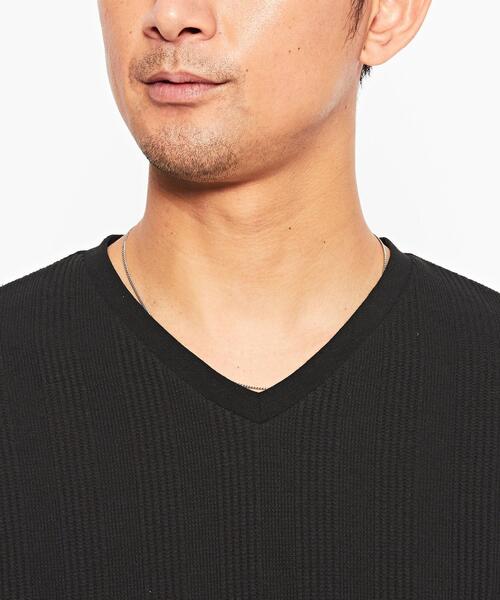 green label relaxing(グリーンレーベルリラクシング)の「【WEB限定】JUSTFIT ハリヌキ ワッフル Vネック 半袖 カットソー(Tシャツ/カットソー・メンズ・ブラック/ホワイト/モカ・XL/M/L/S)」の10枚目の写真