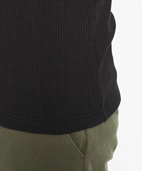 green label relaxing(グリーンレーベルリラクシング)の「【WEB限定】JUSTFIT ハリヌキ ワッフル Vネック 半袖 カットソー(Tシャツ/カットソー・メンズ・ブラック/ホワイト/モカ・XL/M/L/S)」の12枚目の写真