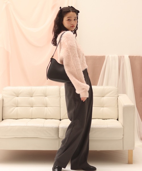 カーディガン muguet shaggy knit ensemble pink muguet（ミュゲ）の「shaggy knit ensemble（ニット/セーター）」 - WEAR