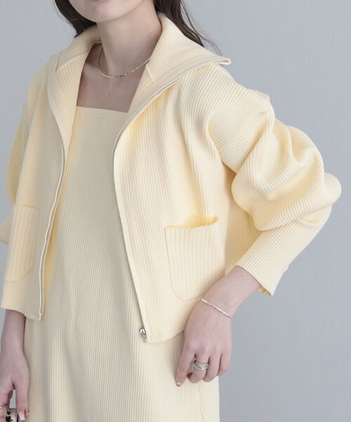 fredy emue（フレディエミュ）の「【SETアイテム】レイヤードニットキャミワンピース<br>（ワンピース・レディース・グレイッシュブルー/アイボリー/ブラック・38）」の10枚目の写真