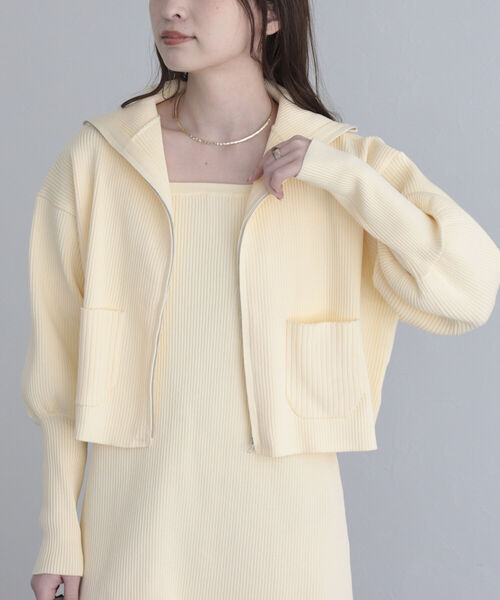 fredy emue（フレディエミュ）の「【SETアイテム】レイヤードニットキャミワンピース<br>（ワンピース・レディース・グレイッシュブルー/アイボリー/ブラック・38）」の11枚目の写真